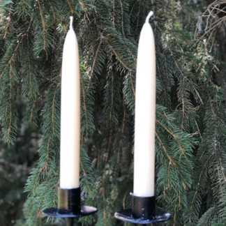 100% pure white beeswax candles hand-poured tapers 8"