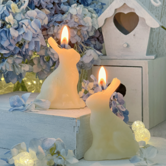 Bunny White Beeswax Candle
