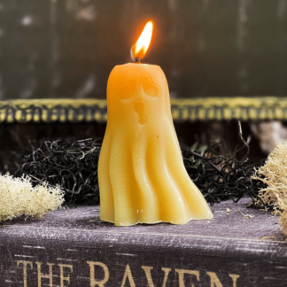 Small Nerdy Ghost Beeswax Candle