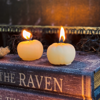 White Beeswax Mini Pumpkin Candle