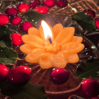 Floating Poinsettia Beeswax Candle