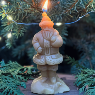 Small Santa Clause Beeswax Candle