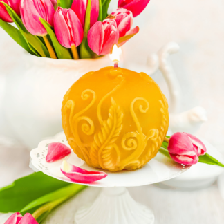 Rustic Fern Ball Beeswax Candle Spring 1